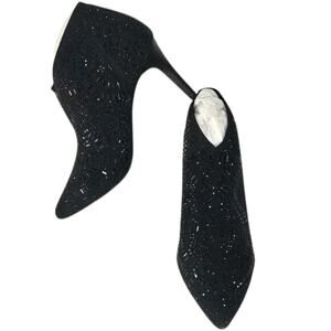 Lauren Lorraine Sarah 2 Woven Textile Sock Pointed Toe Ankle Bootie Size 8 NWOB